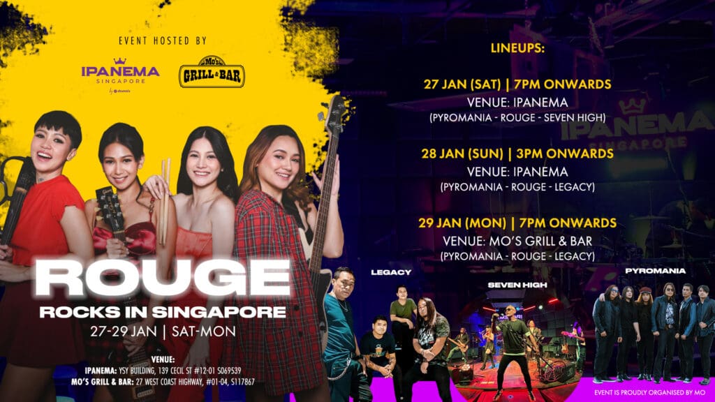 🎸 ROUGE ROCKS SINGAPORE – 3 NIGHTS OF PURE ROCK ENERGY! 🔥
