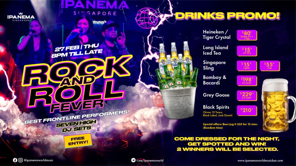 🔥 ROCK AND ROLL FEVER – LIVE AT IPANEMA SINGAPORE! 🔥